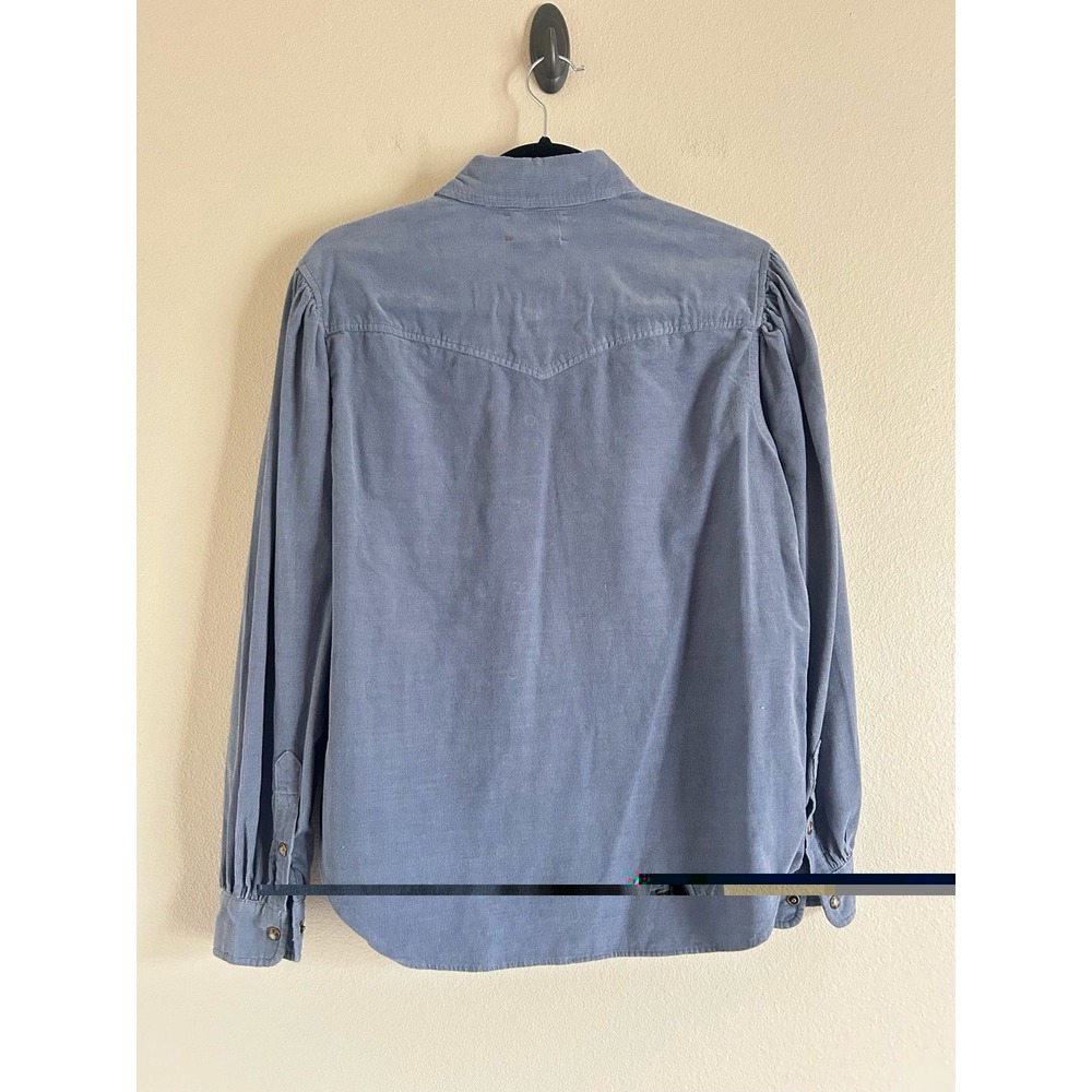Xirena Shirt XS Wylan BLUE Corduroy Snap Button Long Sleeve Western Boho - Picture 3 of 5